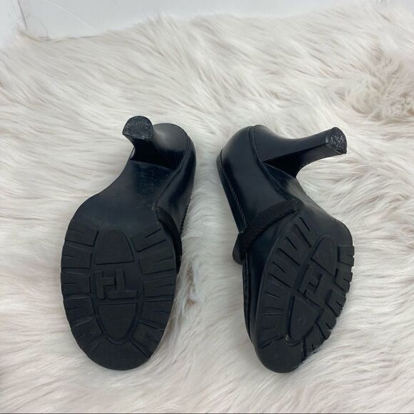 Tommy Hilfiger Black Leather Buckle Heels - Picture 8 of 9